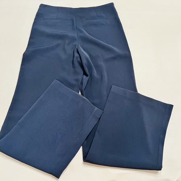 Forever 21 Women’s High Waist Side Zip Pants Trouser Slacks Navy Blue S (A0132) - Picture 2 of 4